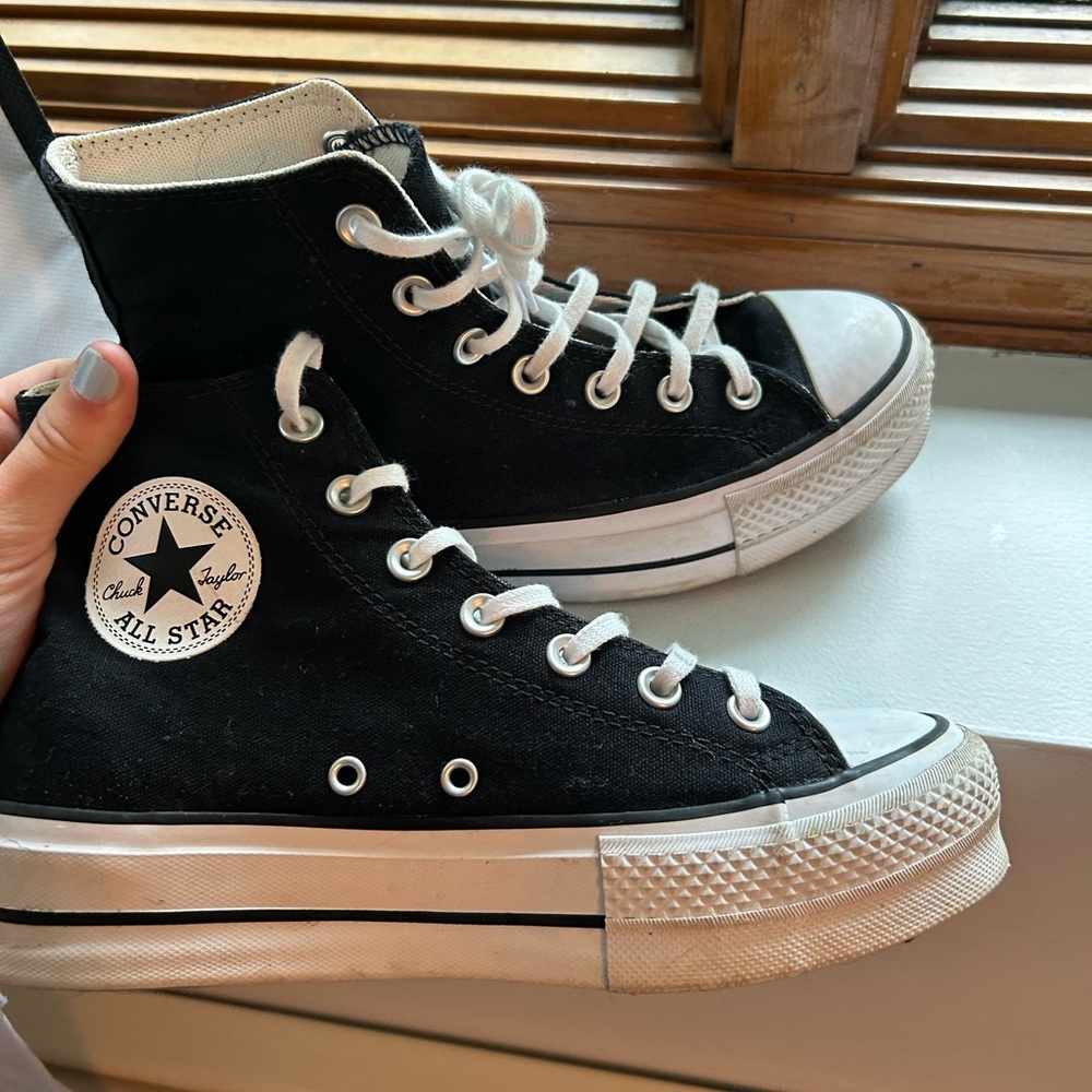 Black platform High top Converse